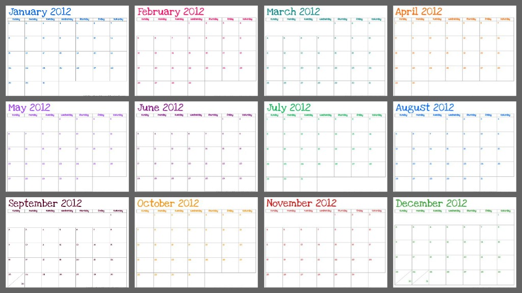 Free Monthly Calendar Template